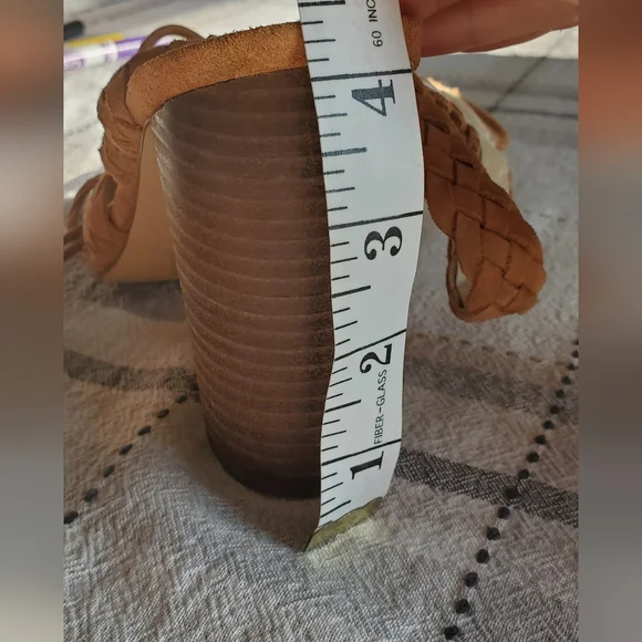 BCBG Tan Braided Leather Lorette Heels - Picture 5 of 8